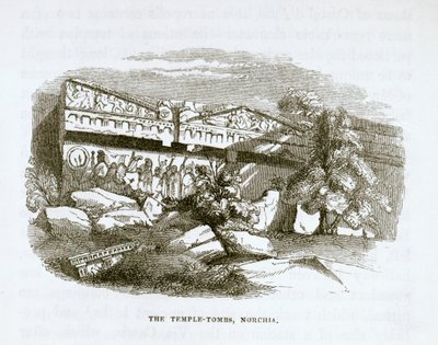 O templo-túmulos em Norchia de George Dennis